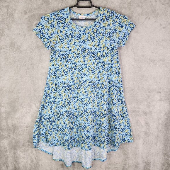 Womens LuLaRoe Simply Comfortable A-Line Dress Blue & Green Abstract Print XS - Picture 2 of 8